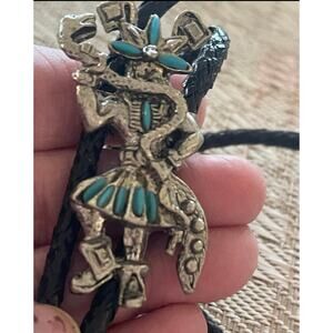 Snake dancer turquoise bolo tie Native American style